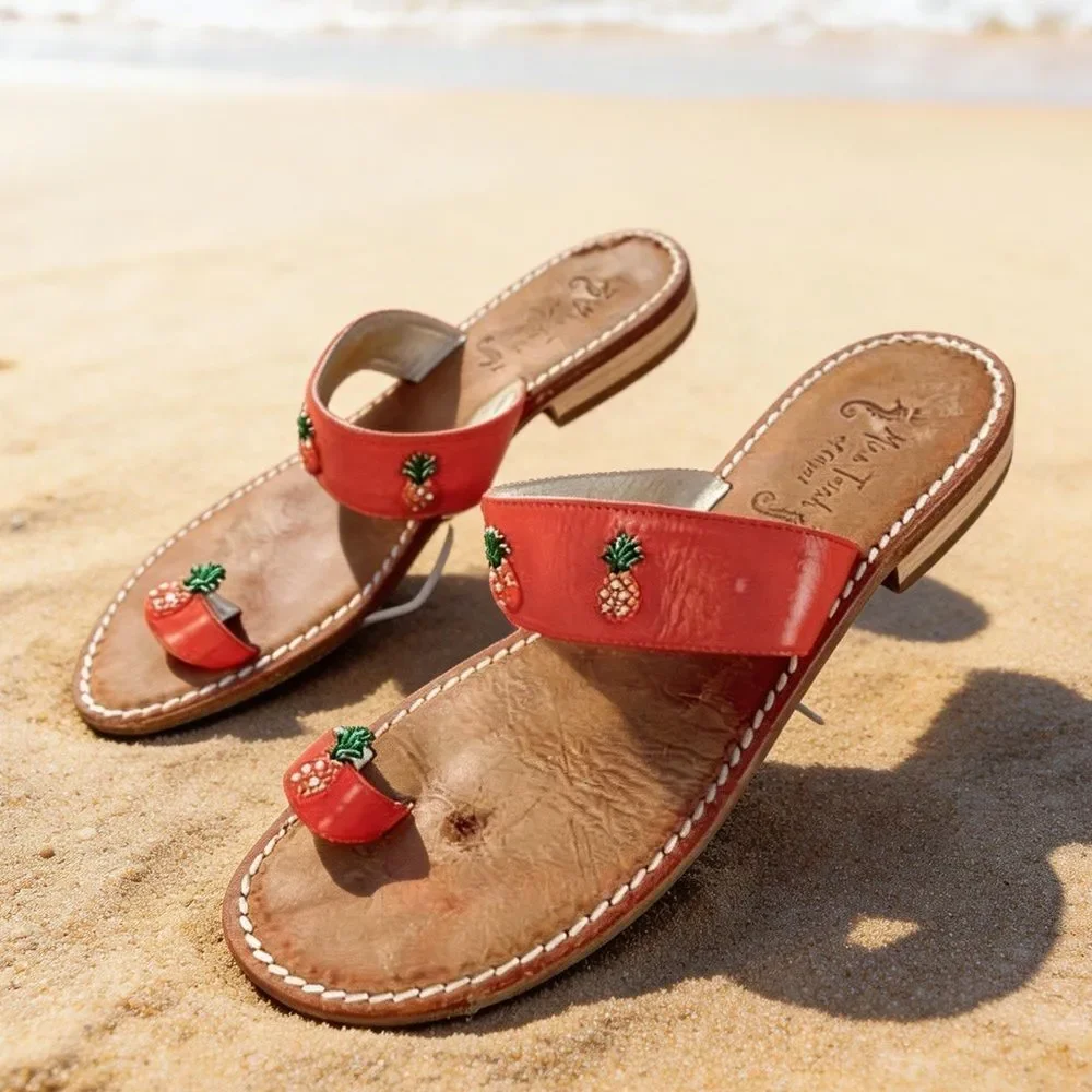 MISS TRISH OF CAPRI WOMENS SANDALS SIZE 41/8.5 ORANGE STRAP